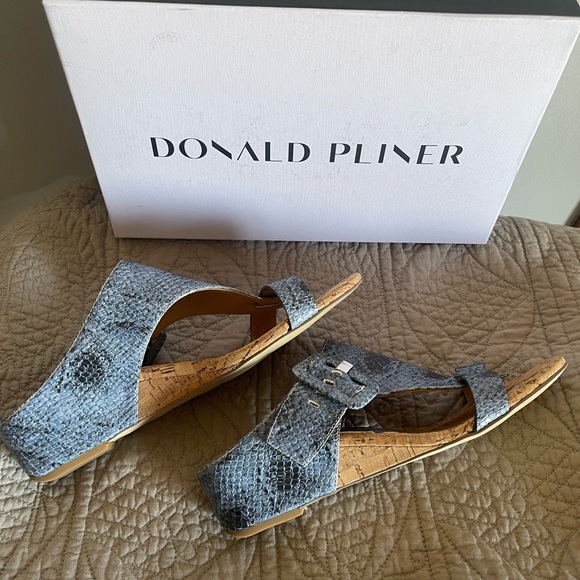 Donald Pliner Blue Snakeskin Sandals - Picture 2 of 3